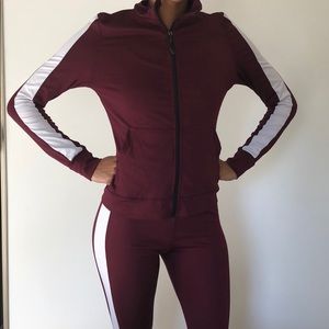 Two Piece Burgundy leisure suit